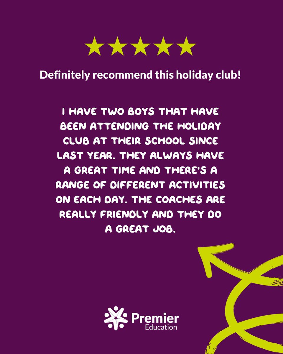 PremEd_NNS's tweet photo. Our Holiday Clubs come highly recommended!👀

Why not book now for Easter and ensure fun for your kids throughout the school holidays!🐣✨

https://t.co/08VjvCv6W3

#PremierEducation #Norfolk #Trustpilot #5StarReview #HolidayClubs https://t.co/V2ILwolqXj