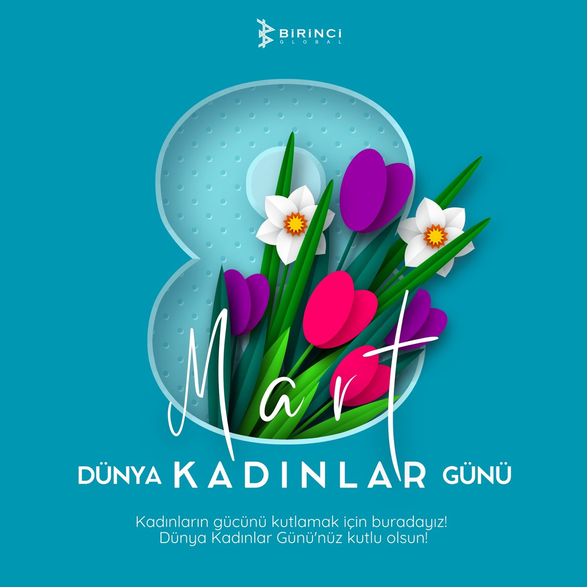 "Kadınlar Varsa, Gelecek Vardır!"

Kadınların emeği,sevgisi ve mücadelesiyle dünya daha güzel!Bugün sadece bir kutlama değil, dayanışmayı büyütme günü! Kadınların hak ettiği eşitliği sağlamak için hep birlikte mücadele etmeye devam edeceğiz.
#BirinciGlobal #8MartDünyaKadınlarGünü