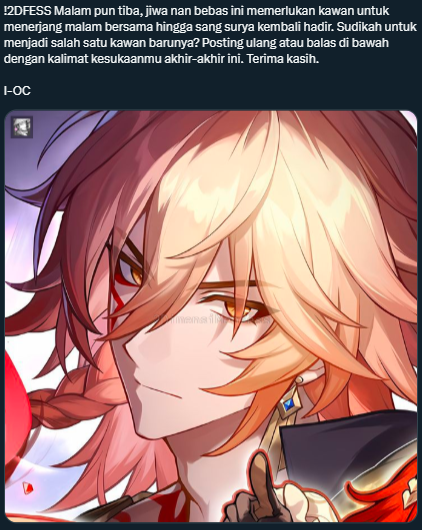 CHIP:

Selamat Pagi/Siang/Sore/Malam, penulis di sini untuk mewakili Rahandika yang mana merupakan pengirim dari postingan ini. Apabila berkenan untuk berteman, bolehkah saya meminta untuk diikuti kembali? Jangan sungkan untuk mengajak ngobrol Dika ya, dia jinak kok. Galak dikit.