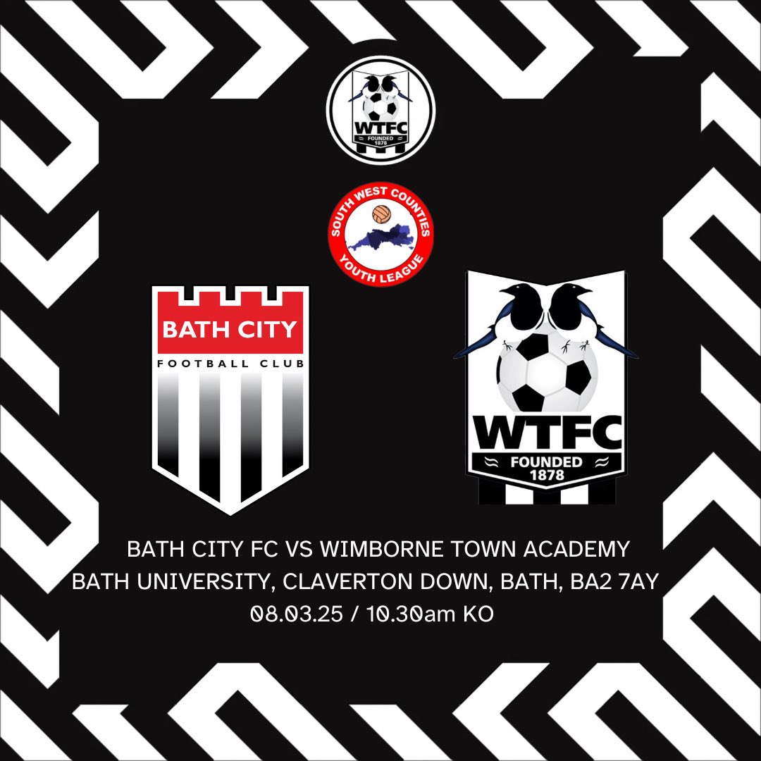 WTFC Academy (@wtfc_academy) on Twitter photo TOMORROW:
Our Academy travel to <a href="/BathCity_FC/">Bath City FC</a> in the <a href="/SWCYouthLeague/">South West Counties Youth League (U18)</a>
🆚 Bath City FC
⚽️ South West Counties
🏟️ Bath University, Claverton
Down, Bath
📍BA2 7AY
🗓️08.03.2025
⏰10.30am KO
#upthemagpies 🥧 TOMORROW:
Our Academy travel to <a href="/BathCity_FC/">Bath City FC</a> in the <a href="/SWCYouthLeague/">South West Counties Youth League (U18)</a>
🆚 Bath City FC
⚽️ South West Counties
🏟️ Bath University, Claverton
Down, Bath
📍BA2 7AY
🗓️08.03.2025
⏰10.30am KO
#upthemagpies 🥧