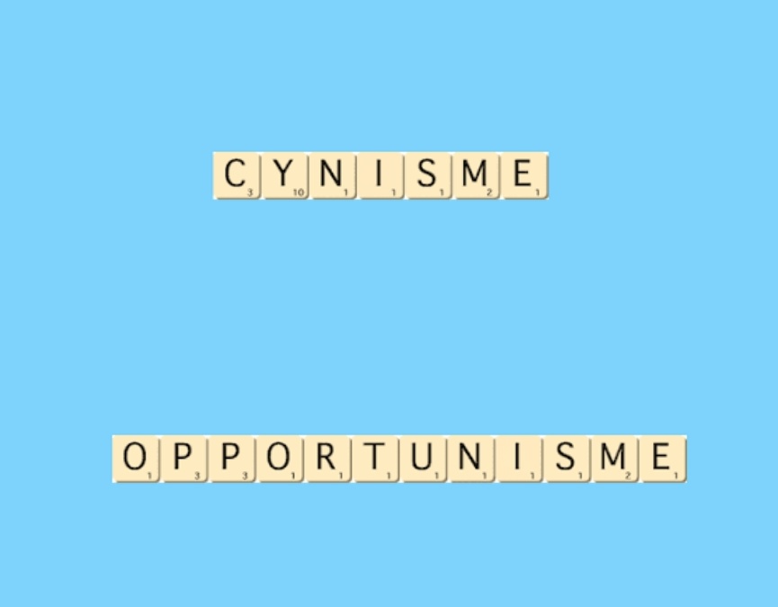 Reconnaitre les cyniques opportunistes en moins de 5 minutes (contexte +243):

* Ils brillent dans la médiocrité, trafiquent les résultats des élections, imposent au peuple leur choix stratégique où ils se donnent la part belle et un petit espace de pouvoir à leur