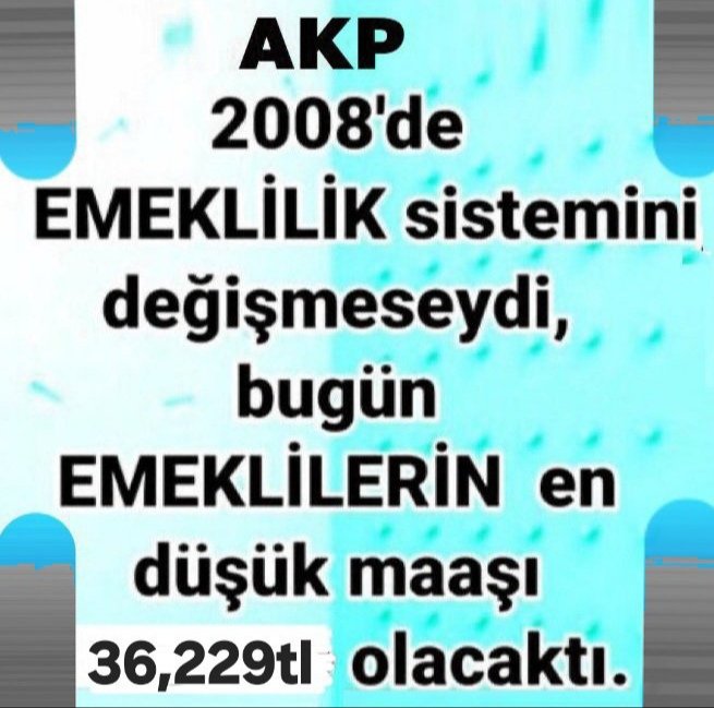 galacticos🦁🇹🇷Levent (@galacticos0258) on Twitter photo 2008 yılında 5510 sayılı kanunla ABOyu %76 seviyelerinden %28'e indirdiniz!
Emeklinin gelişme hızından aldığı payı %100 den %30'a düşürdünüz!
Şuan EN DÜŞÜK Emekli maaşının zamsız hali 36.229 ₺ olmalıydı‼️
<a href="/RTErdogan/">Recep Tayyip Erdoğan</a>
#5000KısmininHayatıÇileli
#EmeklininÇilesiDolmayanFilesi 2008 yılında 5510 sayılı kanunla ABOyu %76 seviyelerinden %28'e indirdiniz!
Emeklinin gelişme hızından aldığı payı %100 den %30'a düşürdünüz!
Şuan EN DÜŞÜK Emekli maaşının zamsız hali 36.229 ₺ olmalıydı‼️
<a href="/RTErdogan/">Recep Tayyip Erdoğan</a>
#5000KısmininHayatıÇileli
#EmeklininÇilesiDolmayanFilesi