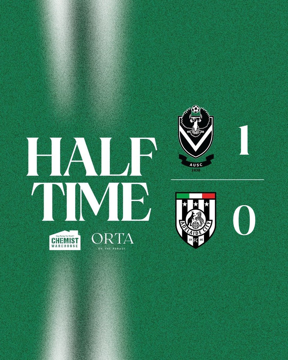 HALF TIME 🦓

Adelaide Uni 1 - 0 Adelaide City 

⚫️⚪️

#ThisIsOurCity