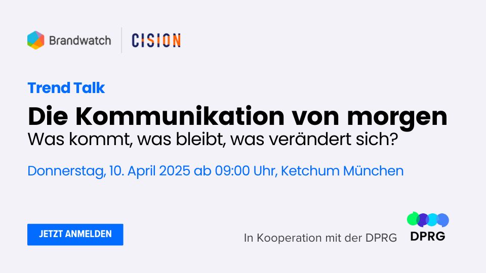 Gemeinsam mit dem Landesverband Bayern der DPRG laden wir Sie herzlich zum Trend Talk am 10.04.2025 bei Ketchum in München ein. Wir diskutieren über die Zukunft der Kommunikation und geben spannende Einblicke in aktuelle Entwicklungen. 👉  brnw.ch/21wRaql