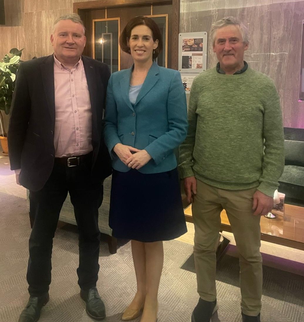 Denis Joyce Farm Business  Rep &amp;  John Finn National  Council Rep of  Galway IFA meet with <a href="/1Hildegarde/">Hildegarde Naughton</a> to discuss NRL, rewetting, TB, ACRES, fallout from recent  storm <a href="/IFAmedia/">Irish Farmers' Association</a> <a href="/CTribune/">Connacht/CityTribune</a> <a href="/TuamHerald/">Tuam Herald</a>  <a href="/gbayfm/">Galway Bay FM</a>  <a href="/amyforde6/">Amy Forde</a> <a href="/AgrilandIreland/">Agriland</a>