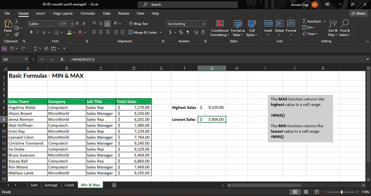 armani0GK's tweet image. Day 5: Basic Formulas in Excel
✅ SUM – Add values
✅ AVERAGE – Find the mean
✅ COUNT – Count numbers
✅ MIN/MAX – Find smallest & largest
These formulas make analysis faster! What’s your most-used Excel function? 🤔
#Excel #DataAnalytics #ExcelChallenge #datafam
