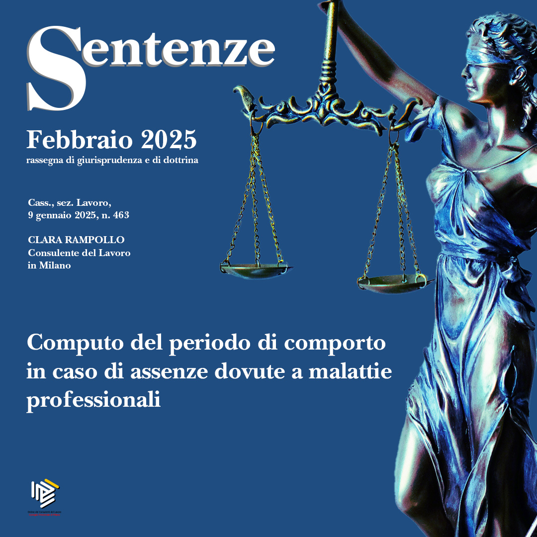 🔎 Malattia professionale e periodo di comporto: come si calcola?
📌 #Sintesi #febbraio2025 <a href="/cpo_mi/">Consulenti Lavoro MI</a> 
✍️Clara Rampollo, Consulente del Lavoro in #Milano.
🔗consulentidellavoro.mi.it/rivista-sintesi

#DirittoDelLavoro #Sentenze #MalattiaProfessionale #PeriodoDiComporto #Giurisprudenza