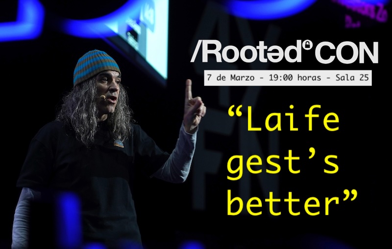 chemaalonso's tweet image. El lado del mal - &quot;Laife gets better&quot; - Hoy a las 19:00 en RootedCON 2025 Madrid elladodelmal.com/2025/03/laife-… #RootedCON2025 #Rootedcon #hacking #ia #conferencias #charla
