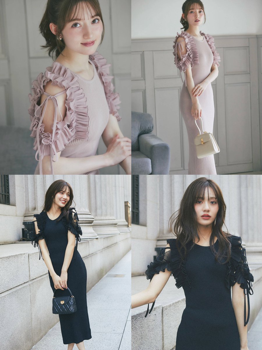 toccoの新作ワンピが可愛すぎる…🎀🤍 リボン付きシフォンプリーツ