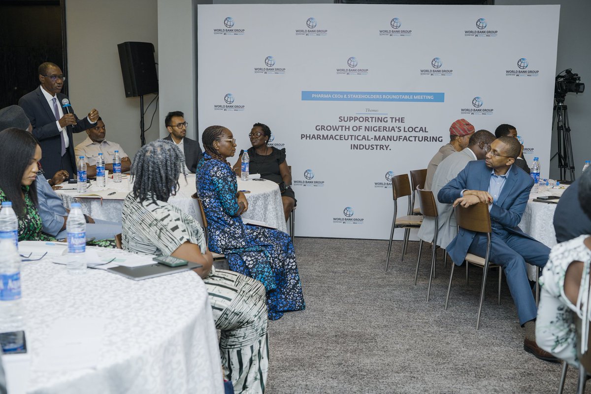Great discussion at the lagos Pharma Roundtable with <a href="/WBG_Nigeria/">World Bank Nigeria</a> Country Director Ndiaame Diop! We discussed opportunities &amp;challenges in #Nigeria pharma manufacturing ecosystem. Essentially the <a href="/IFC_org/">IFC</a> study. Hopeful for action towards achieving #MedicineSecurity in Nigeria!