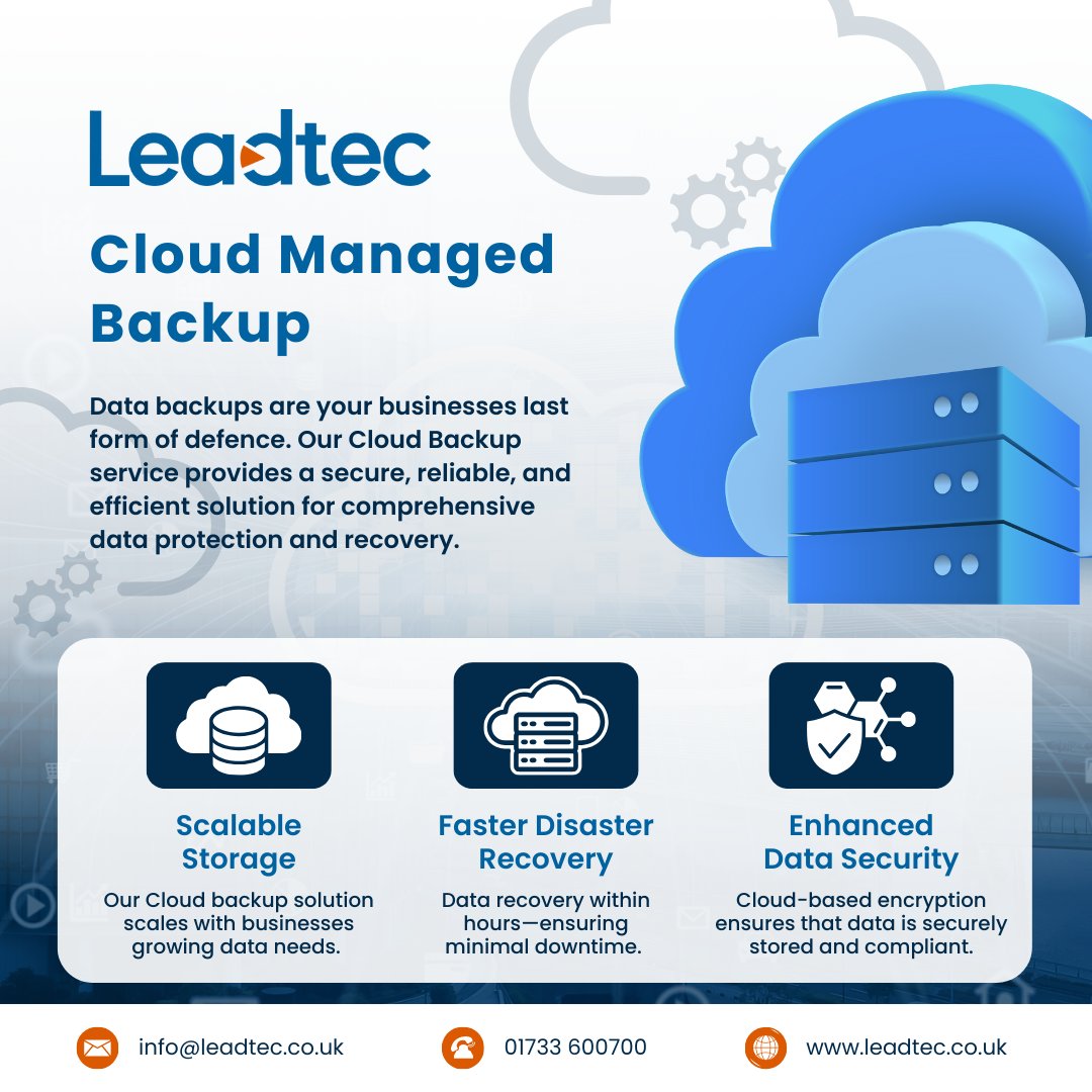 LeadTecIT's tweet photo. As we wrap up the week, here’s a quick reminder—your data is one of your most valuable assets.

Are you confident your data is secure?

Learn more: https://t.co/wofzO18o7S

#CloudBackup #DataProtection #BusinessContinuity https://t.co/8IhBsXH1Km