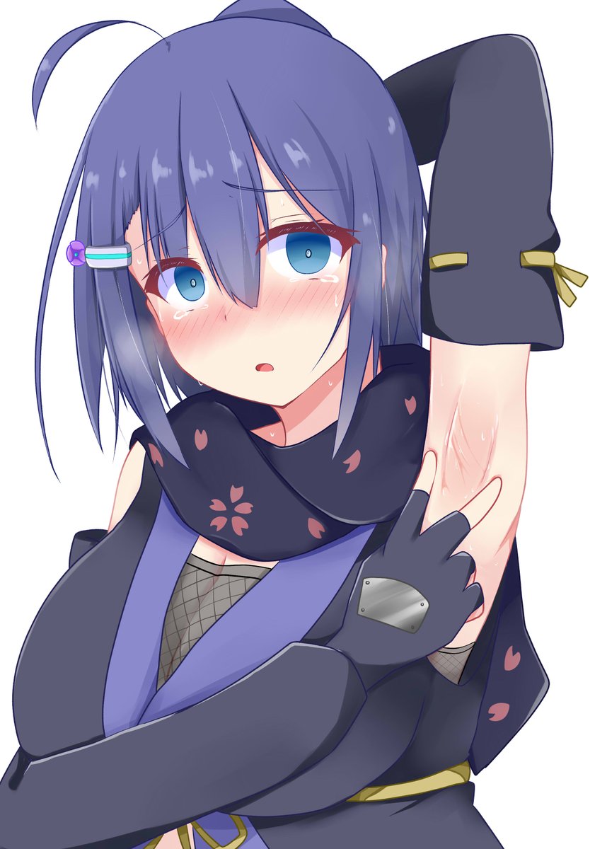 弱点の脇を開示するくノ一ちゃん。 