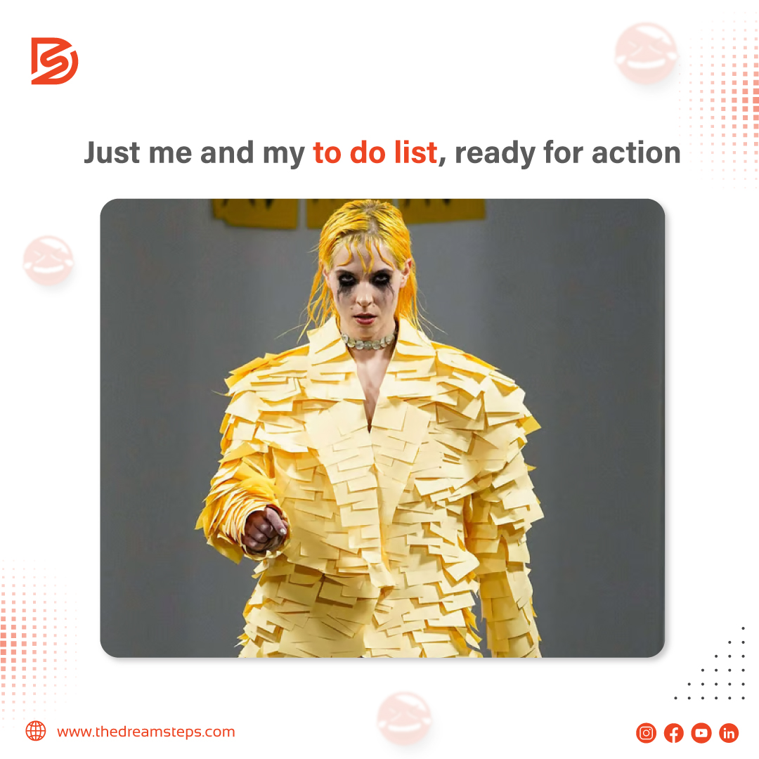 DreamStepsTech's tweet image. When your to-do list isn't just long—it becomes your entire outfit! 📌😂
#TaskOverload #ProductivityGoneWrong #FunnyMemes #FunFriday #FridayFun #JustForFun #Dreamers #TeamDreamSteps