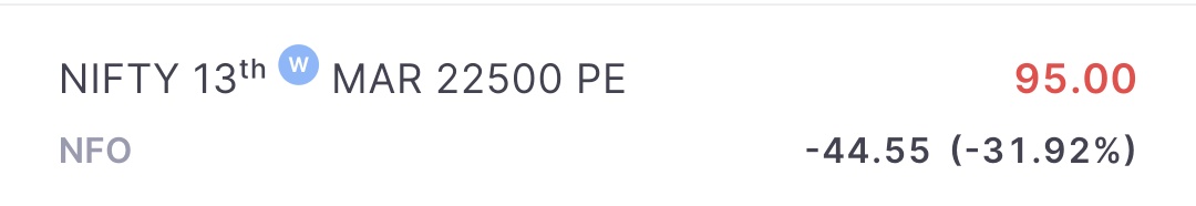 SResearch360's tweet image. #POSITIONAL Expecting Nifty TO Fall till 22300 levels. 

BUY NIFTY 22500 PE 
13 March Expiry 

Trading at : 90-100 
TARGETS : 130, 170, 250+ 

SL can be 40 

Kripaya Quantity apne apne Risk and Capital Anusar..