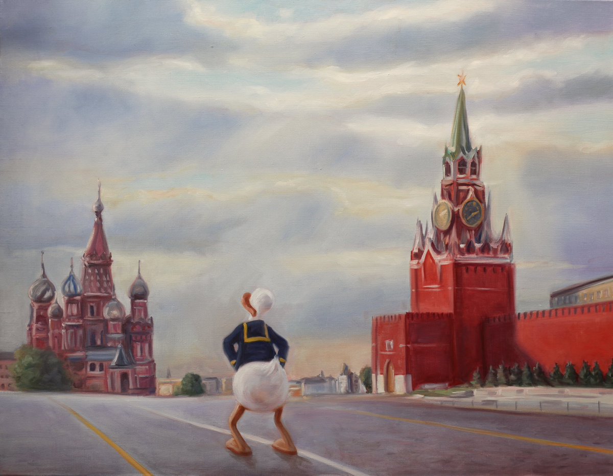 ” New World Order ”, 2025, oil on canvas, 70 x 90 cm. #art #newworldorder #oilpainting #ukraina #ukraine #stopputin #warcriminal #popart #contemporaryart #figurativepainting #redsquare #ArtistsOnTwitter #artistsonx #kajstenvall