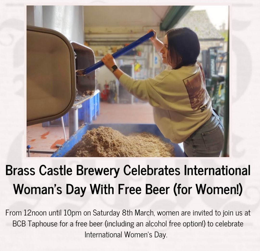 Free beer (for women)! 

We’re celebrating International Women’s Day tomorrow at our Taphouse, marking the pivotal role of women throughout brewing history &amp; the challenges still to be overcome.

Brewery tours all aft &amp; a free beer for all women visitors.

Men welcome.

#IWD2025