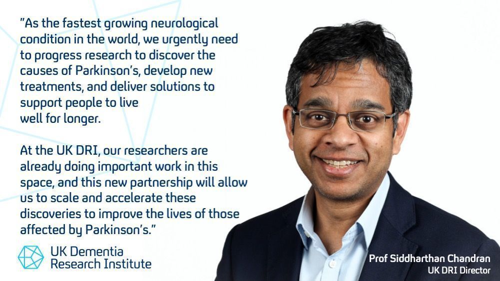 UK Dementia Research Institute (@ukdri) on Twitter photo We're excited to announce a brand new £10m centre dedicated to Parkinson's research, in partnership with <a href="/ParkinsonsUK/">Parkinson's UK</a>🙌👏
Together, we will drive forward vital research and find new treatments for people affected by Parkinson's👉buff.ly/mGDDqmd We're excited to announce a brand new £10m centre dedicated to Parkinson's research, in partnership with <a href="/ParkinsonsUK/">Parkinson's UK</a>🙌👏
Together, we will drive forward vital research and find new treatments for people affected by Parkinson's👉buff.ly/mGDDqmd