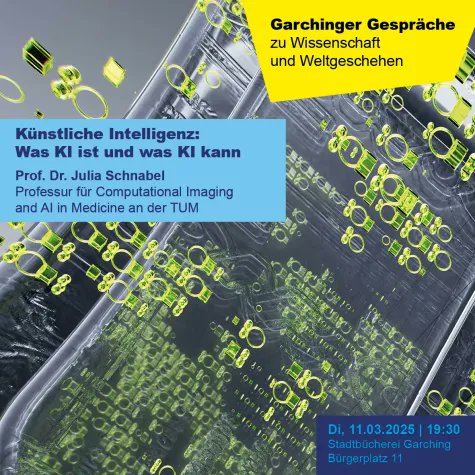 Everyone is talking about #AI, but what is it, what can it do and what are its limits?

<a href="/ja_schnabel/">Julia Schnabel</a>  will talk about this to the general public at the #Garching library on Tuesday, March 11, at 19:30 (series #GarchingerGespräche).

stadtbuecherei.garching.de/Aktuelles/Vera…