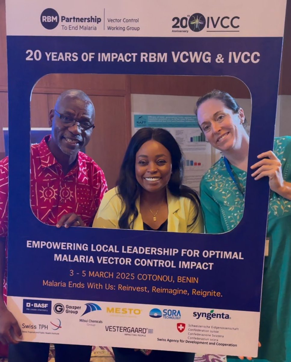 🦟 PacMOSSI was represented at the RBM Vector Control Working Group 20th Annual Meeting in Benin 🇧🇯 (March 3-5).

Dr. Tessa Knox attended and engaged in discussions on mosquito control innovations in the fight against malaria.

📸 Pictured: Dr. Tessa Knox with the VCWG Co-leads.