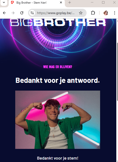 Hupse! We doen eens zotjes, nog eentje voor Keanu.
#bigbrothernlbe