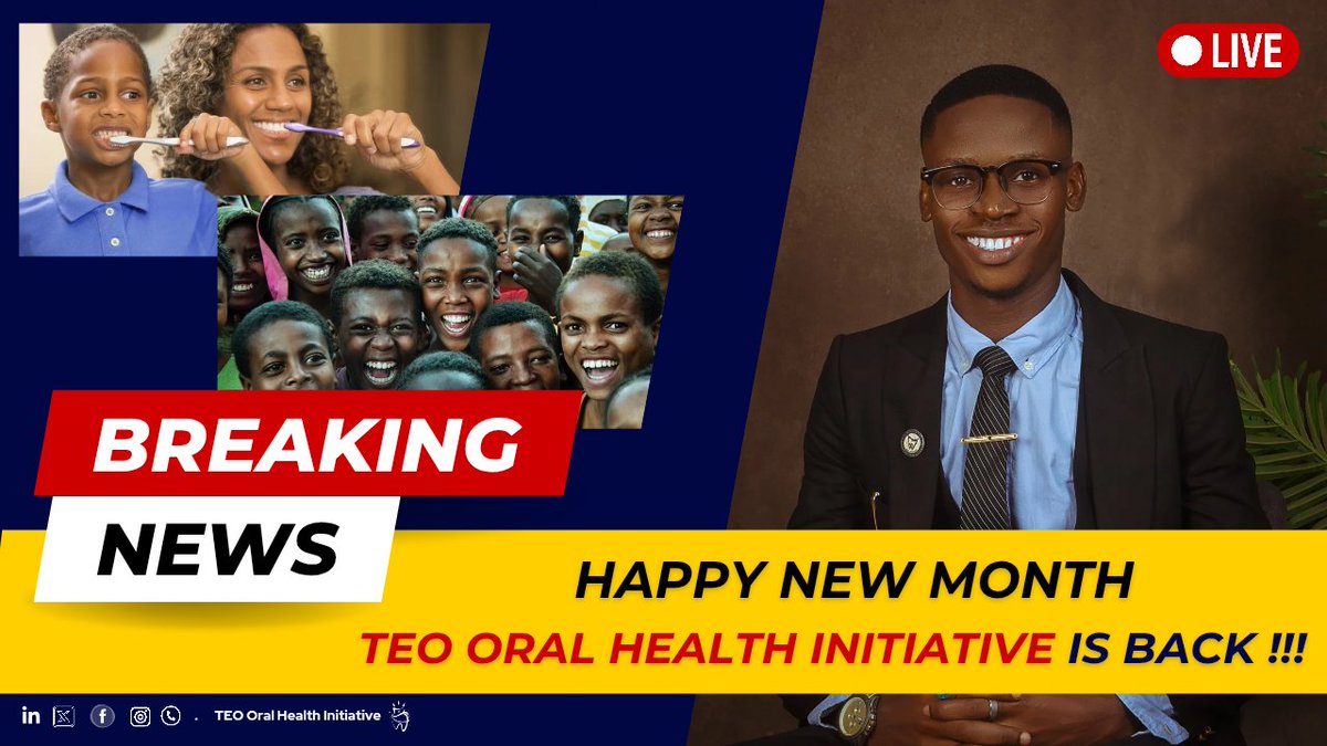 Hello Family &amp; Friends of TEO ORAL HEALTH INITIATIVE✨

Happy New Month 🌸

We’re back — bigger, better, and more committed than ever to promoting healthy smiles and brighter lives. 🤝 

Get ready for exciting content, expert tips, and impactful outreaches.⚡

 📺 Stay tuned
