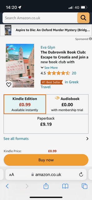 JaneCable's tweet photo. Happy #BookBirthday to The Dubrovnik Book Club, the book that's taken me up the #Kindle charts, into a supermarket, and The Works.
And it's just #99p at the moment:
https://t.co/hfjNrnqx46
#Bestsller #BooksToRead #WeekendReading #BookClub https://t.co/maAqgMYx78