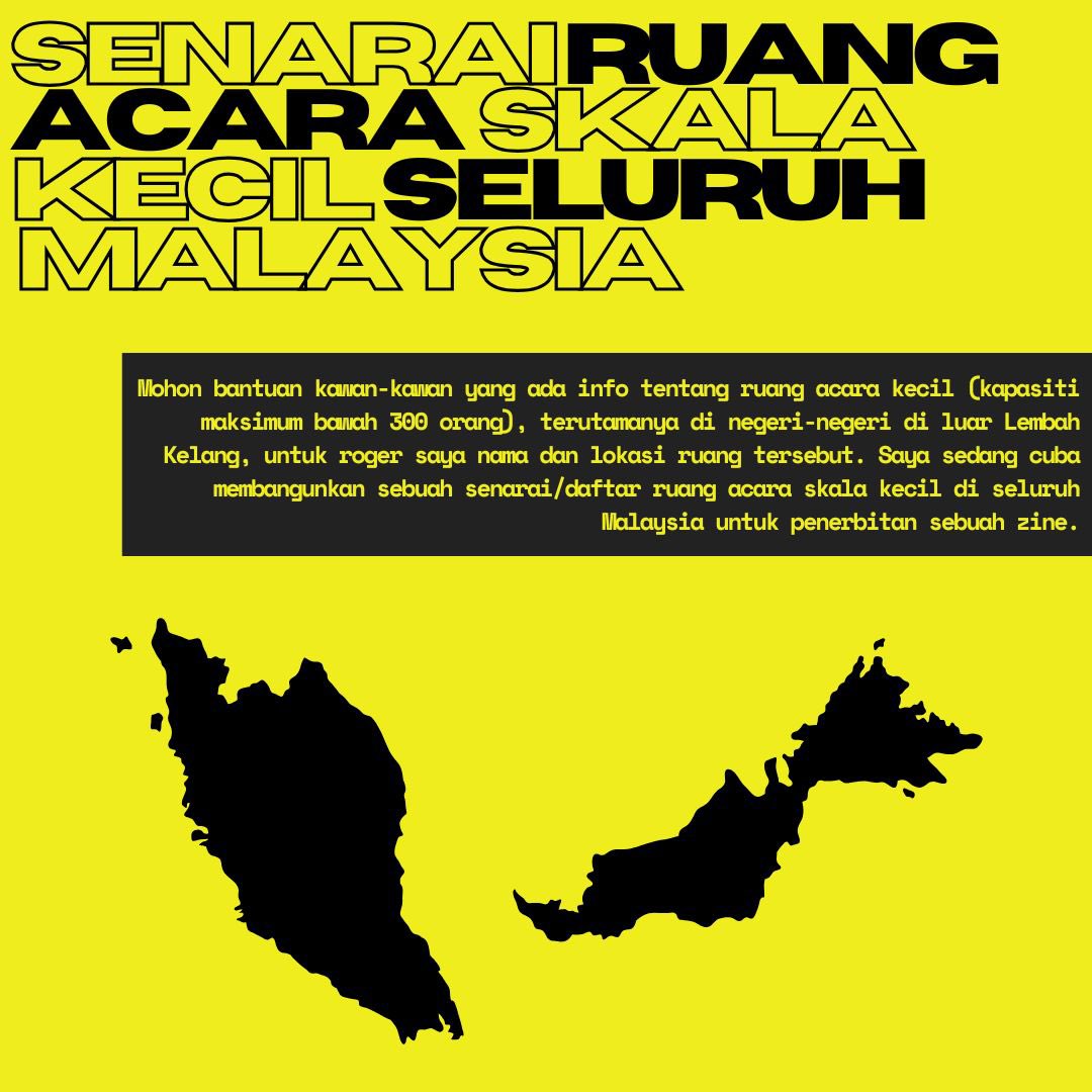 Minta tolong kawan-kawan yang ada info. Boleh reply, dm atau yang ada no telefon boleh whatsapp. Sedang cuba nak buat senarai yang selengkap mungkin.