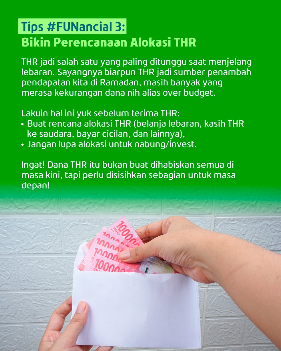 fazzahero_id's tweet image. Hayoo yang suka banyak bukber dan bakal terima THR nanti, mendingan terapin tips #FUNancial ala FAZZA Hero ini deh~

[2/3]