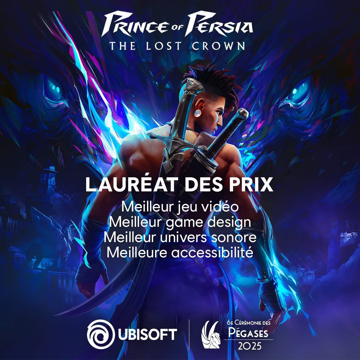 Bra-vo Ubisoft Montpellier !
Prince Of Persia, meilleur jeu vidéo de l’année. Merci aux académiciens des Pégases et bravo à tous les autres lauréats, nominés.
.
#pegases2025 #Ubisoft #France