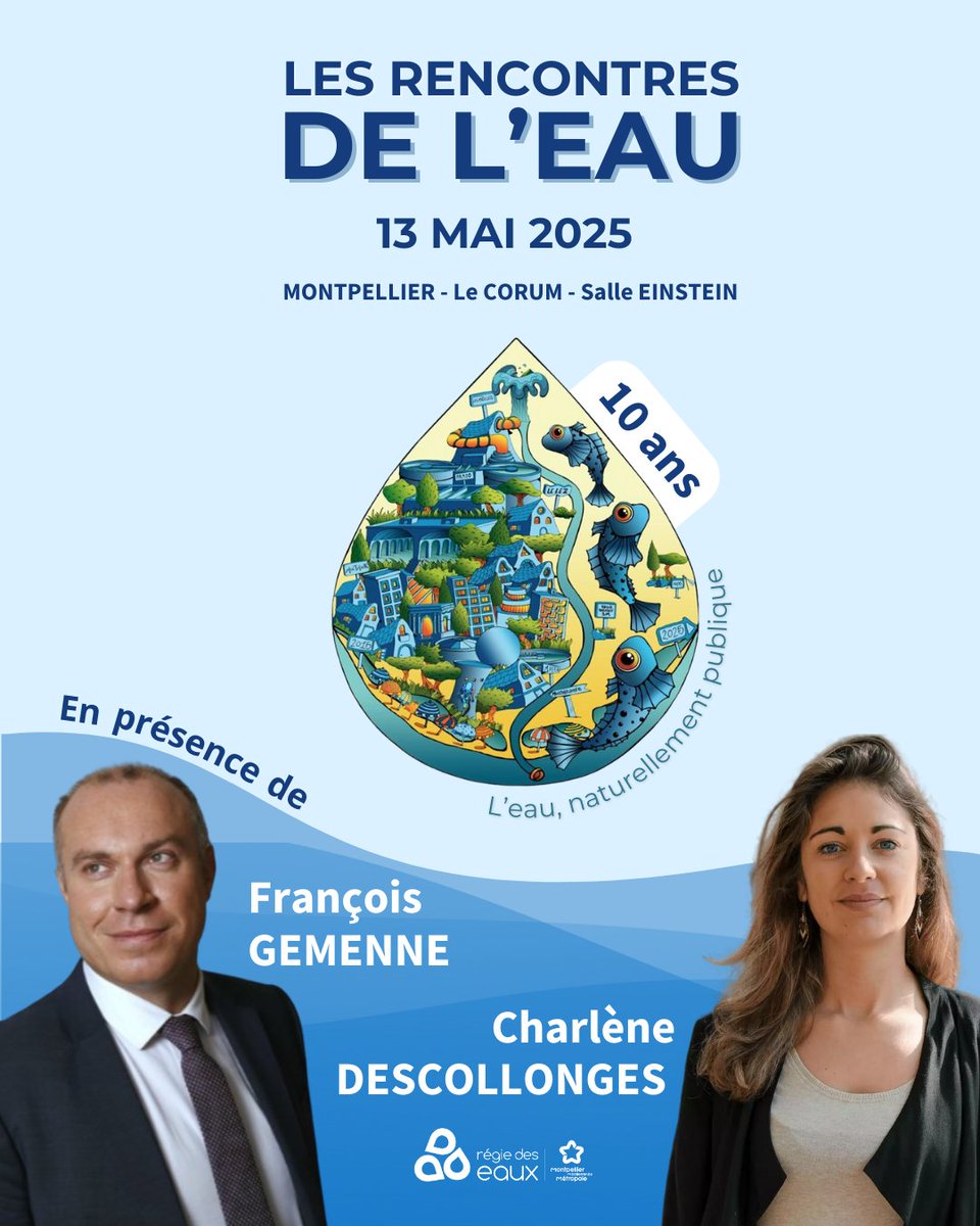 La <a href="/RegiedeseauxM3M/">Régie des eaux 3M</a> fête cette année son 10ème anniversaire et à cette occasion, nous  organisons "Les Rencontres de l'eau" le 13 mai 2025. Deux conférences  auront lieu avec la présence de M GEMENNE François et Mme DESCOLLONGES  Charlène.