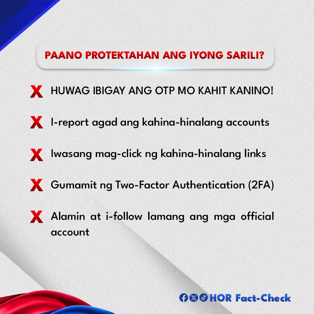HORFactCheck's tweet photo. 𝐖𝐀𝐑𝐍𝐈𝐍𝐆: 𝐏𝐑𝐎𝐓𝐄𝐂𝐓 𝐘𝐎𝐔𝐑 𝐀𝐂𝐂𝐎𝐔𝐍𝐓𝐒 𝐀𝐆𝐀𝐈𝐍𝐒𝐓 𝐒𝐂𝐀𝐌𝐌𝐄𝐑𝐒!

Read full story:
https://t.co/fjLvYkWgQz

#HouseFactsHub #TunayNaBalita #HRepUpdates #LegislativeTruth https://t.co/oA697HYt6Z