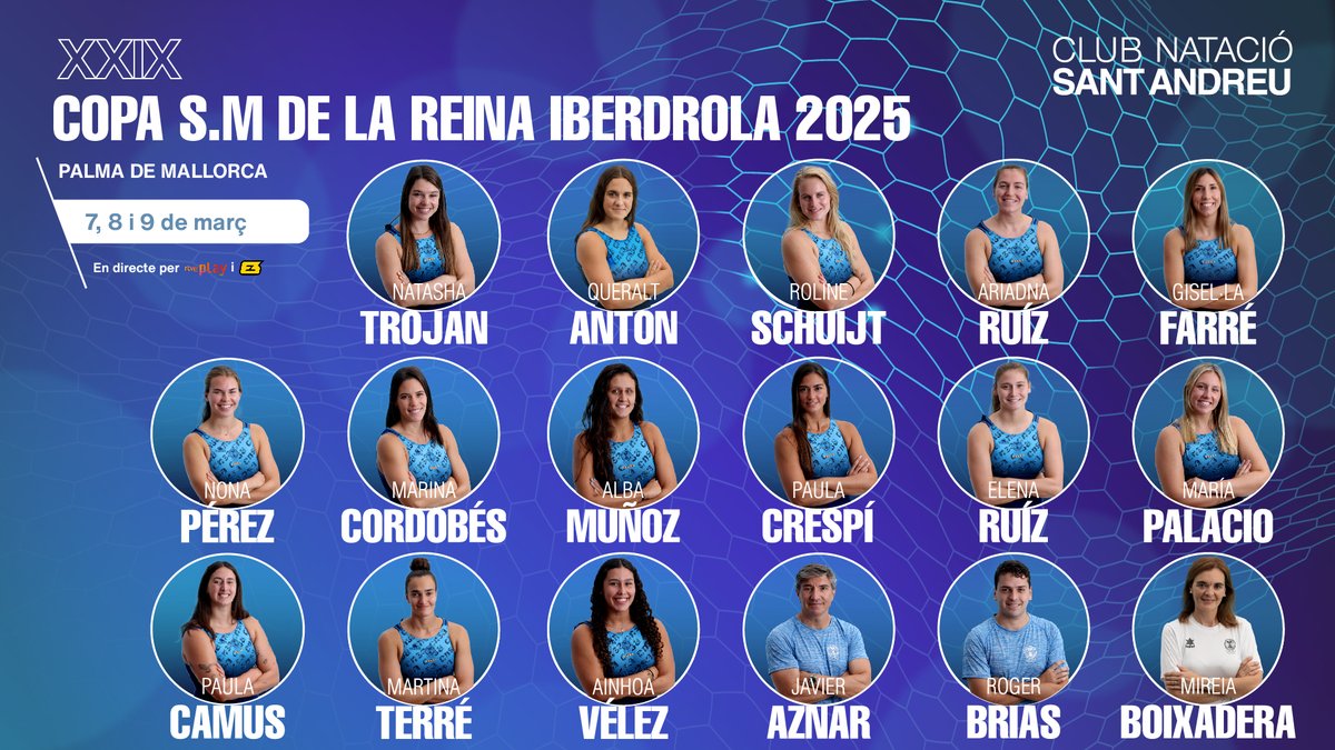 🏆🔥 Arrenca la Copa de la Reina, la primera gran cita nacional del 2025 a nivell de clubs! 

El <a href="/CNsantandreu/">CN Sant Andreu</a> defensa el títol aquest divendres a les 14.30h en un duel d’alt voltatge contra l’Assolim Mataró. 

Molta sort, campiones!