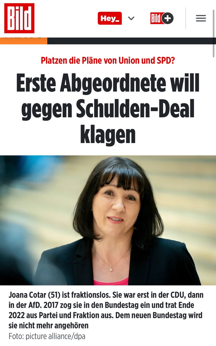 Joana Cotar (@joanacotar) on Twitter photo Ich klage vor dem Bundesverfassungsgericht - gemeinsam mit <a href="/GGLuthe/">Marcel Luthe - Good Governance</a> gegen den Schulden-Wahnsinn.
Die geplanten Sondersitzungen des Bundestages zur Änderung des Grundgesetzes halte ich für einen unfassbaren Betrug am Wähler, die geplanten Schulden angesichts der hohen Einnahmen Ich klage vor dem Bundesverfassungsgericht - gemeinsam mit <a href="/GGLuthe/">Marcel Luthe - Good Governance</a> gegen den Schulden-Wahnsinn.
Die geplanten Sondersitzungen des Bundestages zur Änderung des Grundgesetzes halte ich für einen unfassbaren Betrug am Wähler, die geplanten Schulden angesichts der hohen Einnahmen