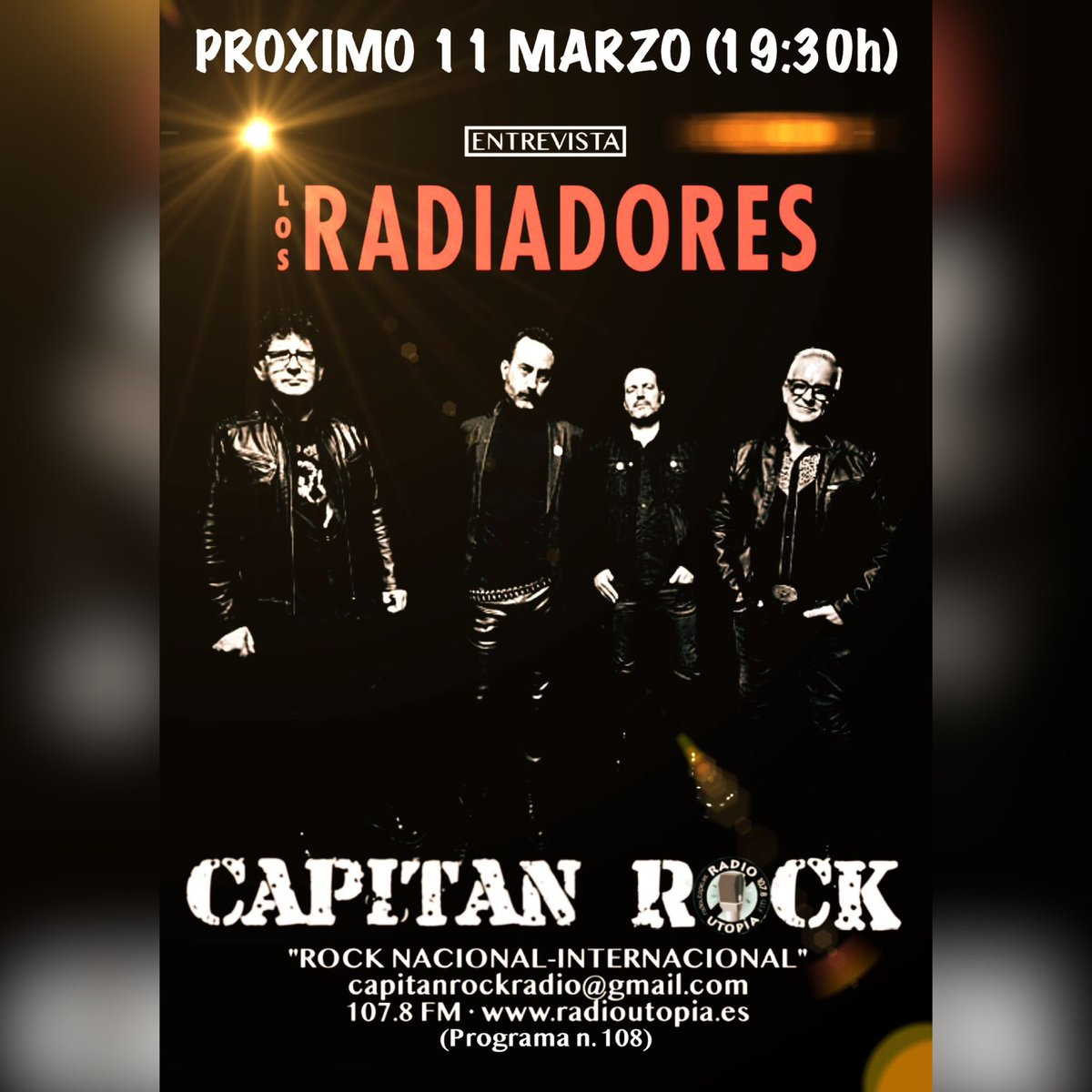 Los Radiadores (@los_radiadores) on Twitter photo ☝🏻El próximo martes sintoniza @capitan_rock_radio. Entrevista jugosa con <a href="/RalTamarit/">Raúl Tamarit</a> sobre el presente, pasado y futuro de <a href="/Los_Radiadores/">Los Radiadores</a>. No te lo pierdas 📻🎙️ ☝🏻El próximo martes sintoniza @capitan_rock_radio. Entrevista jugosa con <a href="/RalTamarit/">Raúl Tamarit</a> sobre el presente, pasado y futuro de <a href="/Los_Radiadores/">Los Radiadores</a>. No te lo pierdas 📻🎙️