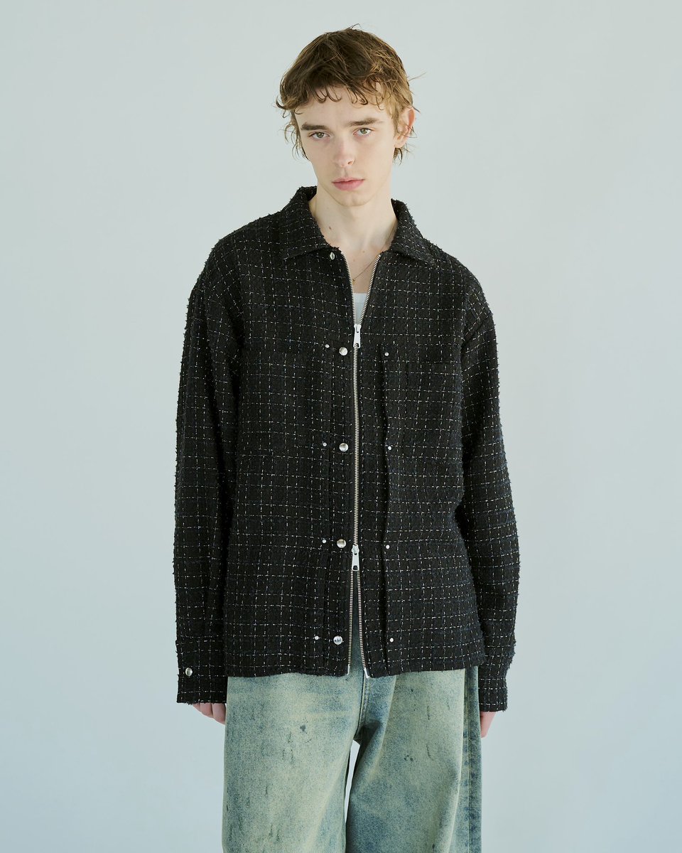25SPRING/SUMMER COLLECTION 『 lame tweed double zipper shirt jacket 』