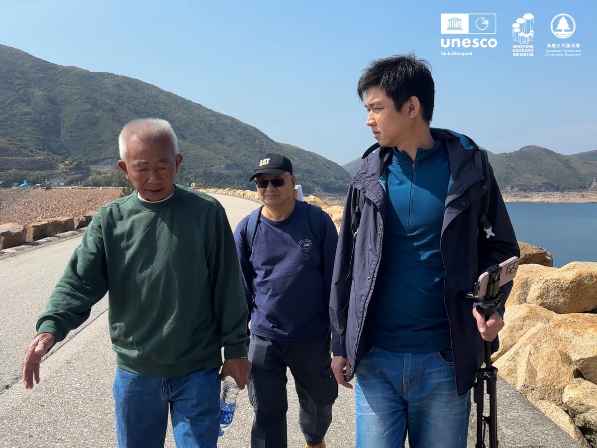 Hong Kong Geopark visited the High Island Reservoir with staff from the Italian construction company that built this world-famous engineering project 50 years ago and conducted interviews to collect their valuable memories  which will be shared with visitors.