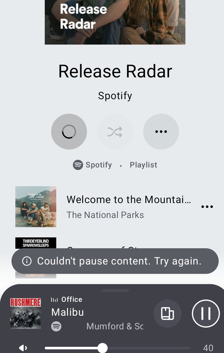theantihitch's tweet photo. @Sonos does it work today, no.  Should say the app is telling me it's playing.... it should really tell the speaker because it's not playing it's not doing anything.  This should not be happening a year later https://t.co/uKpDYEOYf5