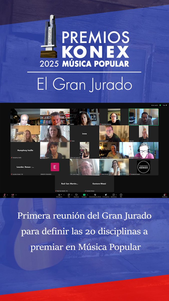 Arrancó el trabajo para los premios Konex de música popular 2025. Hoy, primera reunión del jurado. Un honor y un gusto ser parte
<a href="/FundacionKonex/">Fundación Konex</a> <a href="/EugenioGiusto/">EUGENIO GIUSTO</a> <a href="/sanmihanovich/">sandra mihanovich</a> <a href="/alelernerok/">Alejandro Lerner</a> <a href="/CLAUDIAPUYO/">CLAUDIA PUYO</a> <a href="/HInzillo/">Humphrey Inzillo</a> <a href="/SilviaMajul/">Silvia Majul</a> <a href="/mavidiazmusic/">mavi diaz</a> <a href="/sebaespo/">Sebastián Espósito</a> <a href="/mikkilusardi/">Mikki Lusardi</a> <a href="/javiermalosetti/">Javier Malosetti</a>