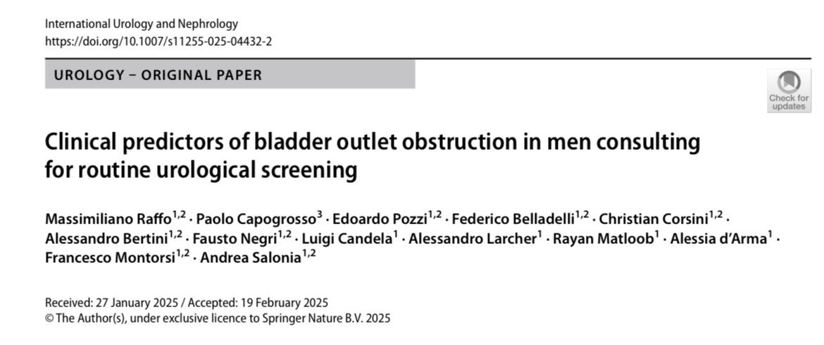 Massimiliano Raffo (@raffodoc) on Twitter photo ‼️Excited to share our latest manuscript on the clinical predictors of bladder outlet obstruction
<a href="/edoardopozziMD/">Edoardo Pozzi</a> <a href="/CorsoChri/">Christian Corsini</a> <a href="/FaustoNegri/">Fausto Negri</a> <a href="/FedericoBellad1/">Federico Belladelli</a> <a href="/scrittoreandre1/">ScrittoreSalonia</a> ‼️Excited to share our latest manuscript on the clinical predictors of bladder outlet obstruction
<a href="/edoardopozziMD/">Edoardo Pozzi</a> <a href="/CorsoChri/">Christian Corsini</a> <a href="/FaustoNegri/">Fausto Negri</a> <a href="/FedericoBellad1/">Federico Belladelli</a> <a href="/scrittoreandre1/">ScrittoreSalonia</a>