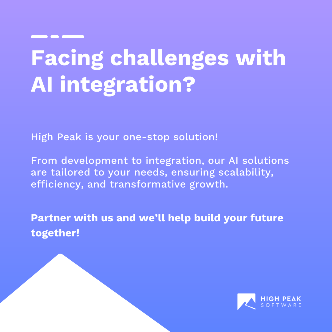 highpeaksw's tweet image. Transform your visionary ideas into dynamic tech solutions with High Peak.
Boost efficiency and foster transformative growth with:
✔️#CustomAIdevelopment
✔️Strategic #AIdeployment
✔️AI system integration
Dive into the #AIrevolution Explore now=> highpeaksw.com/solutions/ai-p…