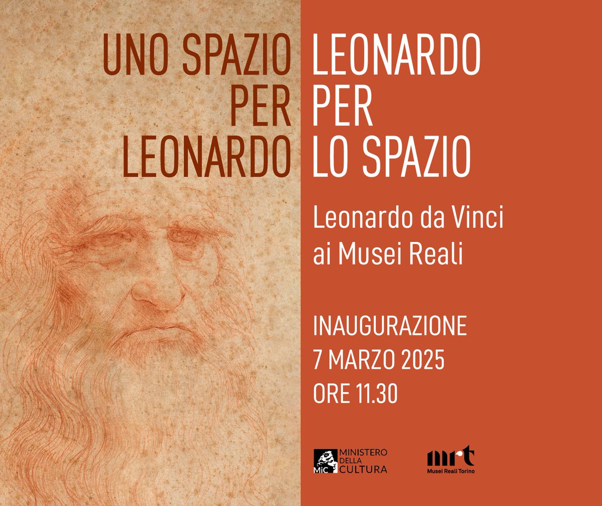 Venerdì 7 marzo alle ore 11.30 dal Salone delle Guardie Svizzere di Palazzo Reale, in diretta sul canale #YouTube dei Musei Reali Torino, segui la conferenza stampa di inaugurazione del nuovo allestimento Uno Spazio per Leonardo/Leonardo per lo spazio: youtube.com/live/p7f-hReH8… 🚀