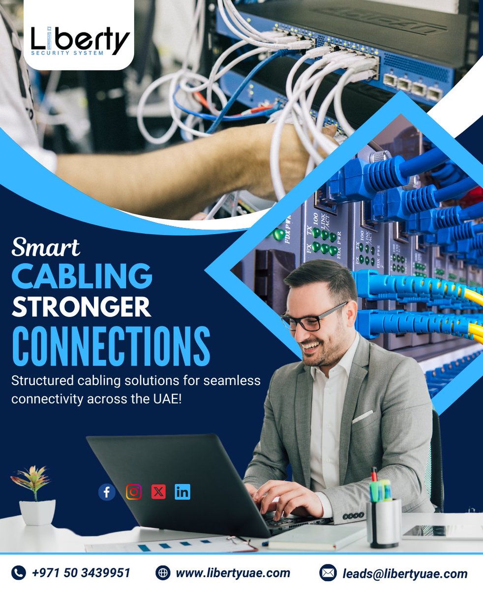 LibertyLLC2's tweet image. 🚀 Smart Cabling, Stronger Connections! 🔗⚡

Upgrade to structured cabling solutions for seamless connectivity across the UAE. Stay connected, stay ahead! 📡🏢

🌐 Visit: libertyuae.com

#libertysecuritysystem #smartcabling #structuredcabling #seamlessconnectivity