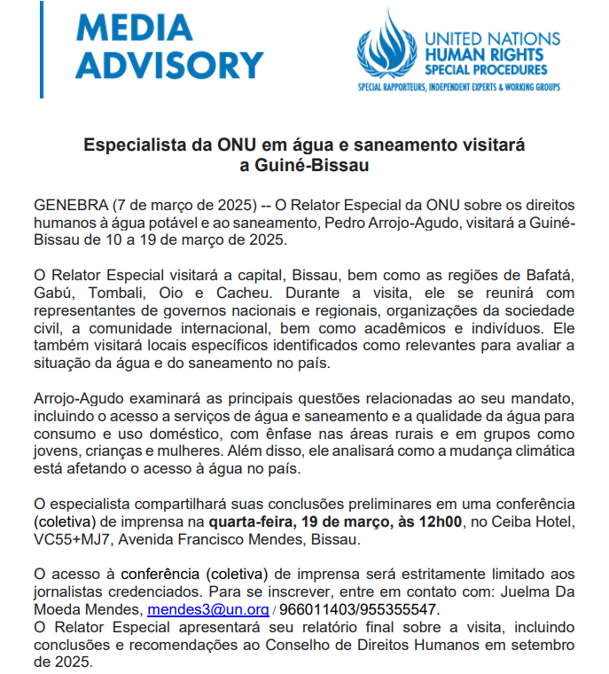 🇬🇼 Visitarei a Guiné-Bissau de 10 a 19 de março de 2025.
