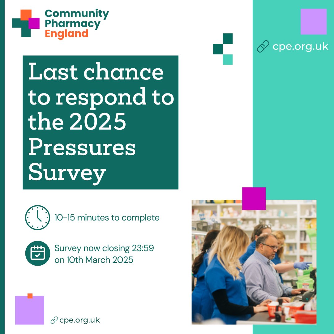 Community Pharmacy Cambridgeshire and Peterborough (@cambs_lpc) on Twitter photo Thereās still time to complete the <a href="/ComPharmEngland/">Community Pharmacy England</a> #pharmacy pressures survey.
bit.ly/3Wof1P0 Thereās still time to complete the <a href="/ComPharmEngland/">Community Pharmacy England</a> #pharmacy pressures survey.
bit.ly/3Wof1P0