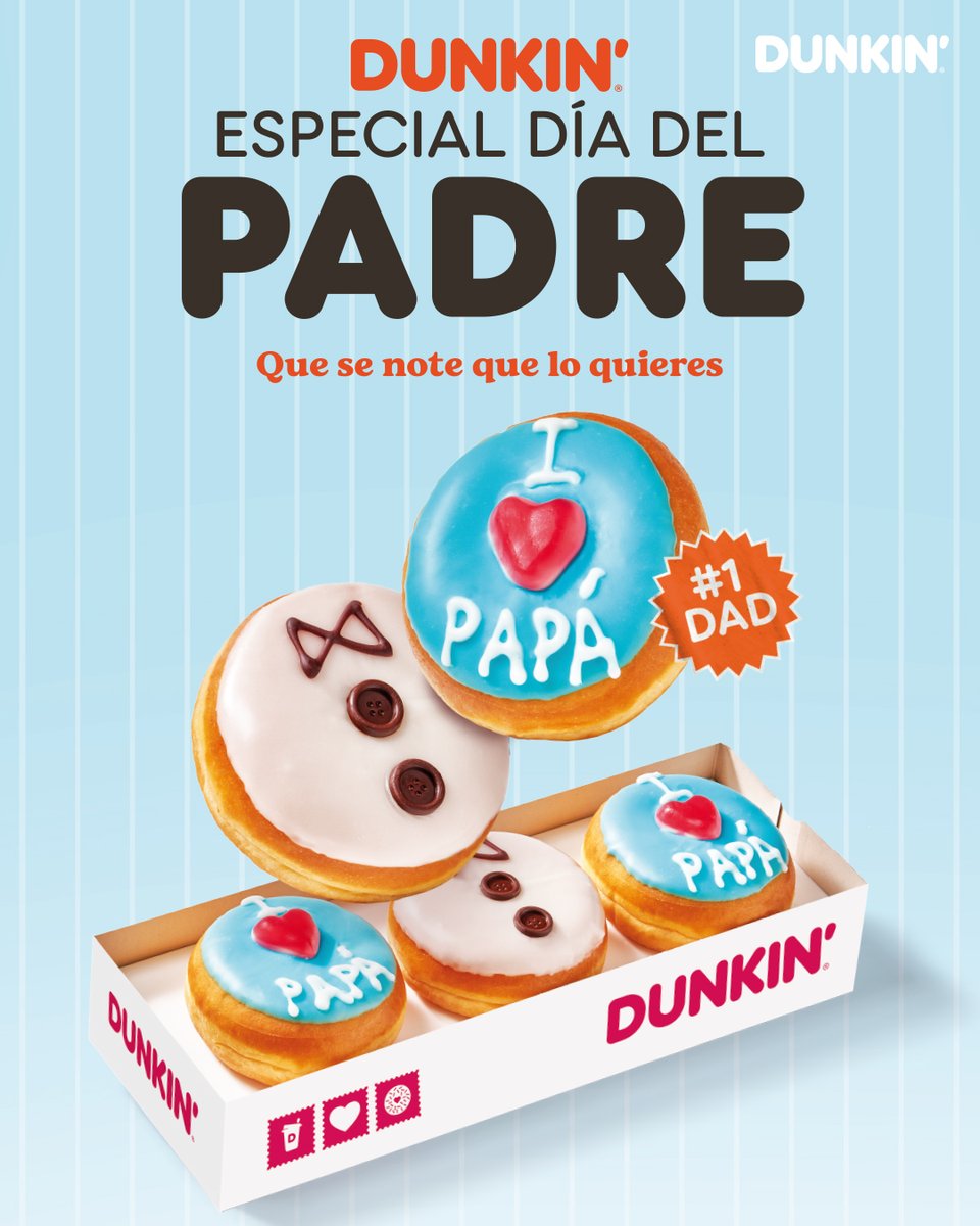 Tu padre se merece lo mejor, se merece Dunkin' 💙

Consigue el regalo perfecto en tu tienda más cercana o en dunkin.es/delivery