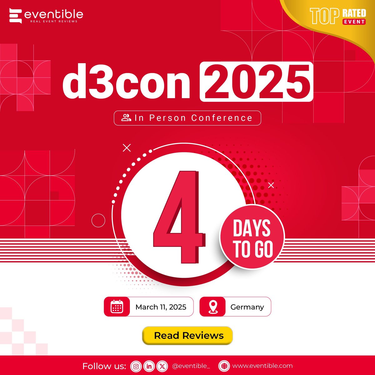 Just 0️⃣4️⃣ days to go before d3con 2025 begins! ⏳
<a href="/d3con/">d3con</a>

🌐Read reviews - buff.ly/49FgLbm