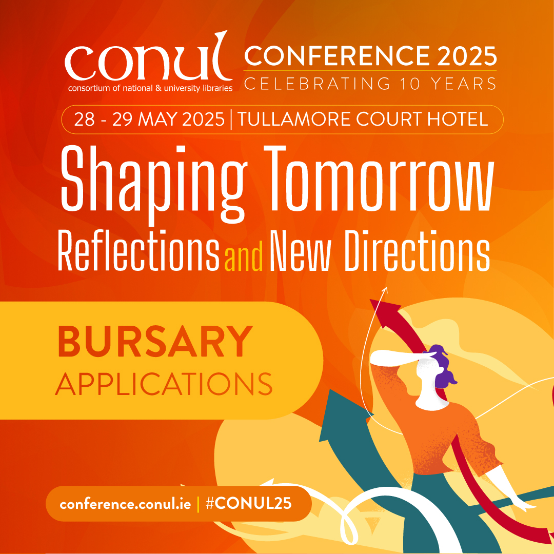 1 week left to get your #CONUL25 Bursary Award applications in! There are 3 awards in total. For information, please see our website conference.conul.ie/bursary-opport…