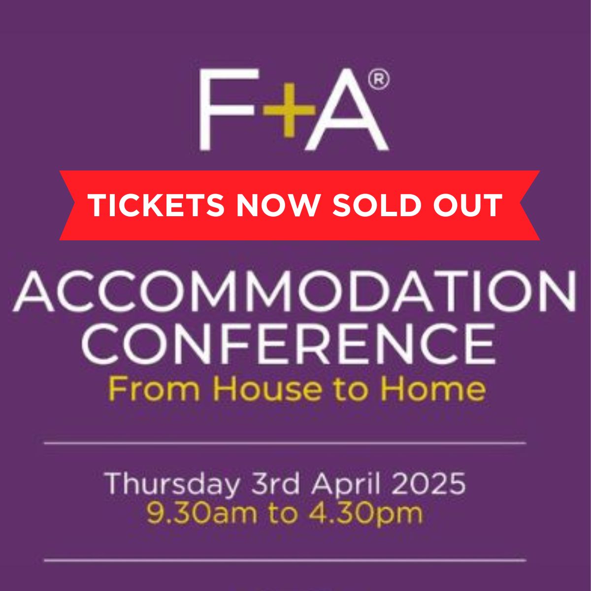 Our very first Accommodation Conference – ‘From House to Home is now officially sold out!

Thank you to everyone who has booked a ticket and expressed an interest in joining us. We look forward to meeting everyone on the day.

#FranceandAssociates #MyHouseMyHome