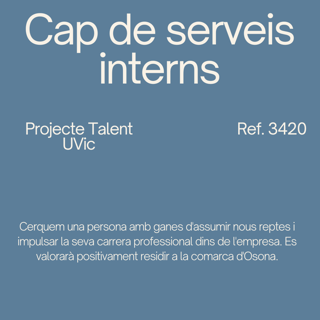 UVic Ocupació (@uvic_ocupacio) on Twitter photo 🚀 Nova oportunitat laboral del projecte Talent UVic! Cerquem titulat en ADE per lloc de treball de Cap de Serveis Interns en despatx d'arquitectura d'Osona. Envia el teu CV abans del 18/03/2025! 📷ucareer.uvic.cat
#Feina #Oportunitat #Osona #TalentUVic
<a href="/UVic_FEC/">Facultat d'Empresa i Comunicació de la UVic</a> 🚀 Nova oportunitat laboral del projecte Talent UVic! Cerquem titulat en ADE per lloc de treball de Cap de Serveis Interns en despatx d'arquitectura d'Osona. Envia el teu CV abans del 18/03/2025! 📷ucareer.uvic.cat
#Feina #Oportunitat #Osona #TalentUVic
<a href="/UVic_FEC/">Facultat d'Empresa i Comunicació de la UVic</a>