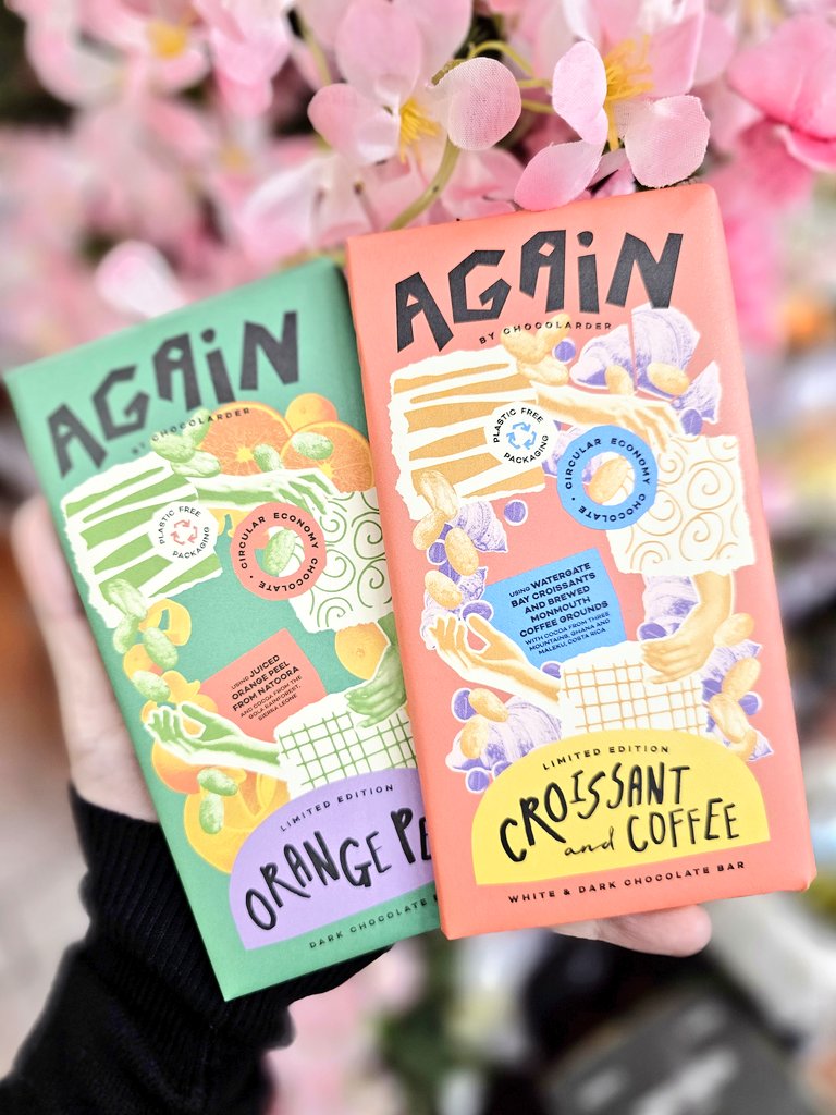We’re excited to introduce you to <a href="/chocolarder/">Chocolarder</a>'s AGAIN circular economy bean-to-bar chocolate, which has been made using surplus ingredients that otherwise would have gone to waste. Discover their limited edition bars here: bit.ly/3D8tMzq